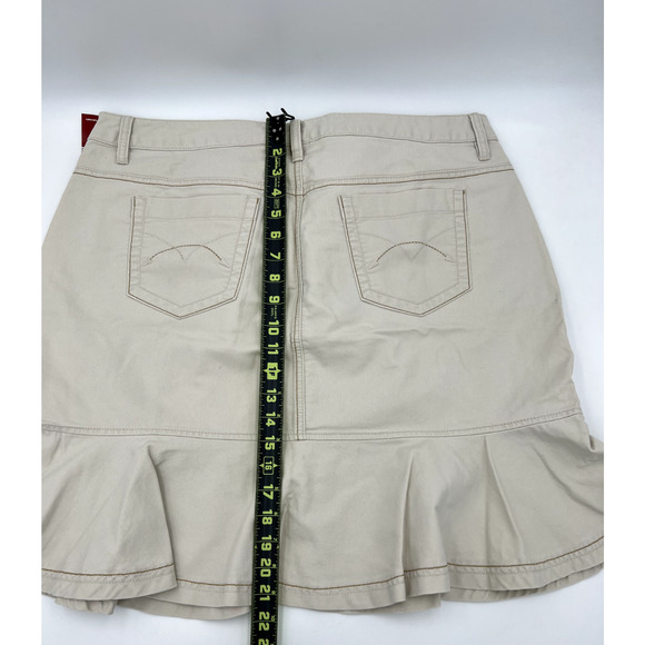 VTG 90s Avenue Blues Denim Women's Size 16 Peplum Ruffle Cream Jean Skirt NOS - Picture 7 of 8